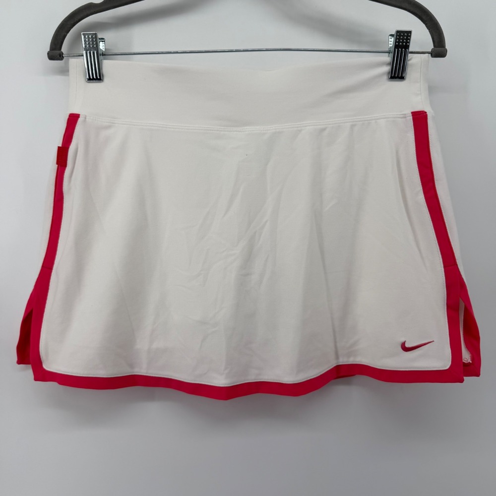 Nike Skort Women's size Small White Pink trim Dri-FIT Tennis Golf Athletic Skirt